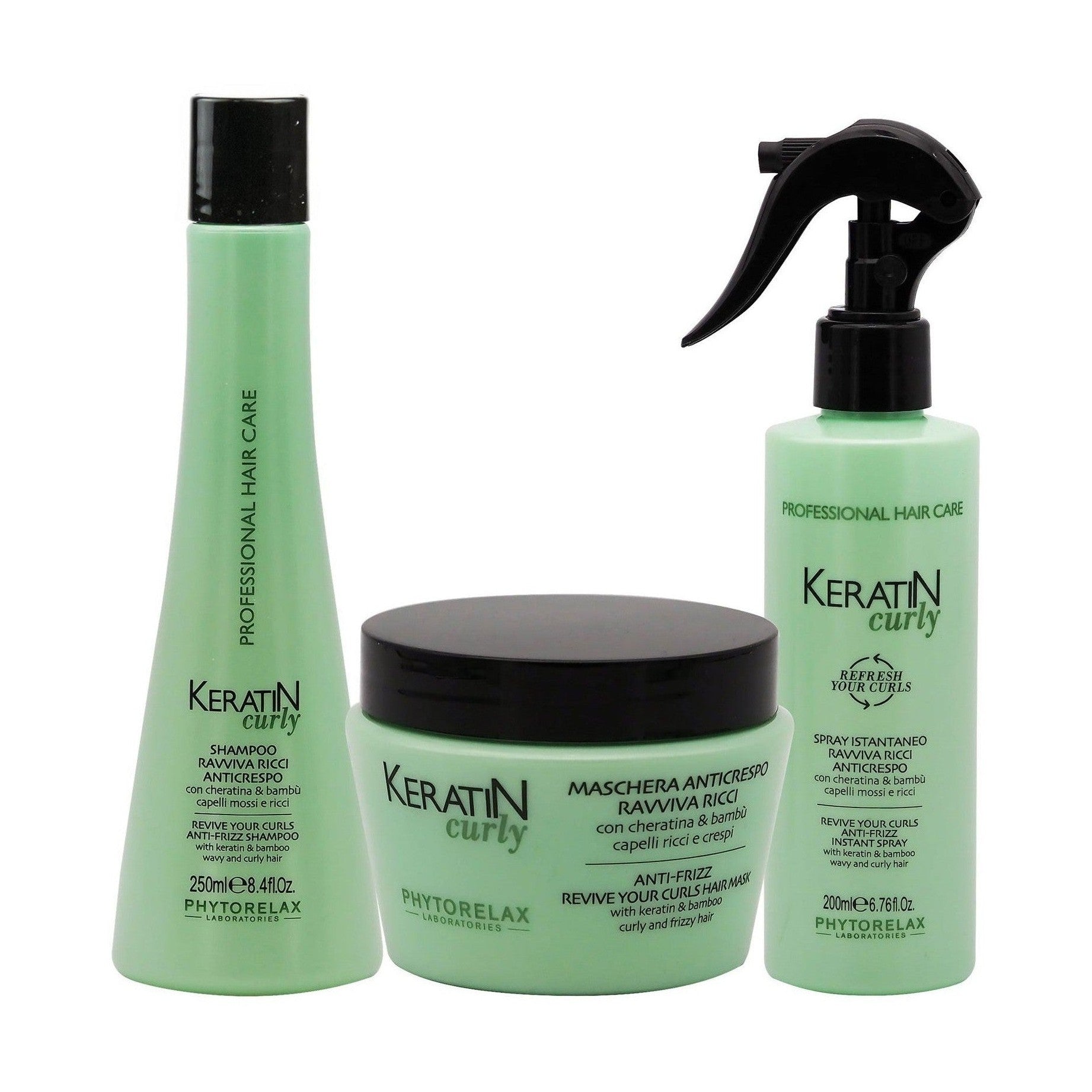 Curly Care Set Anti-Frizz Shampoo + Haarmasker + Haarspray voor Krullend of Pluizig Haar - 700ml